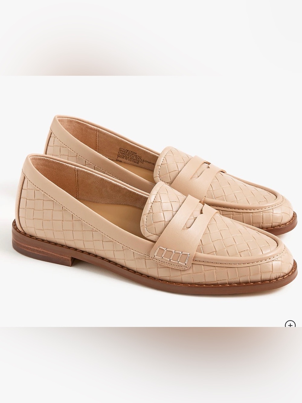 J Crew Factory Textured Flex Penny Loafers in Dark Beechwood NIB
